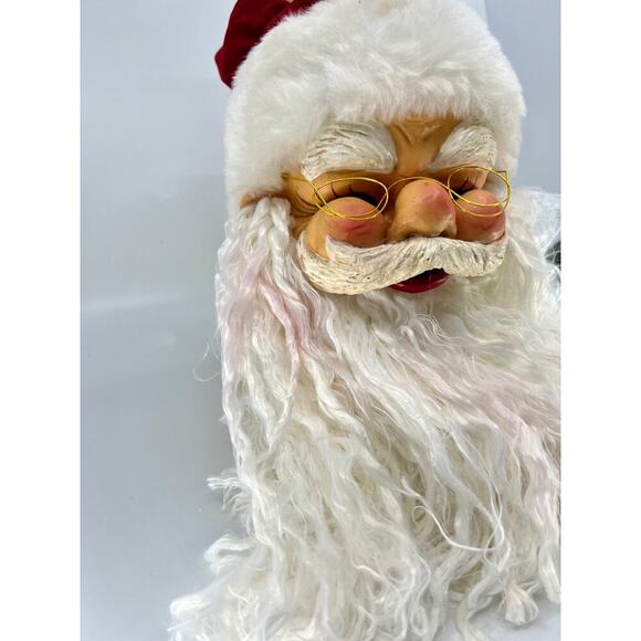 Vintage Santa Claus Ornament Large with Long Beard and Pole Feature 12" - Picture 3 of 4